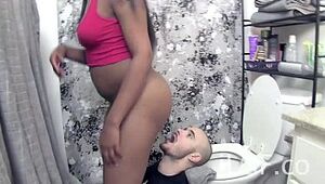 Nikki Ford Toilet Farts in Slaves Mouth